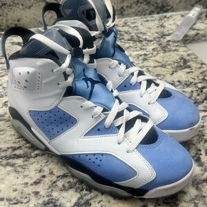 Jordan 6s Athletic Shoes - White and Blue